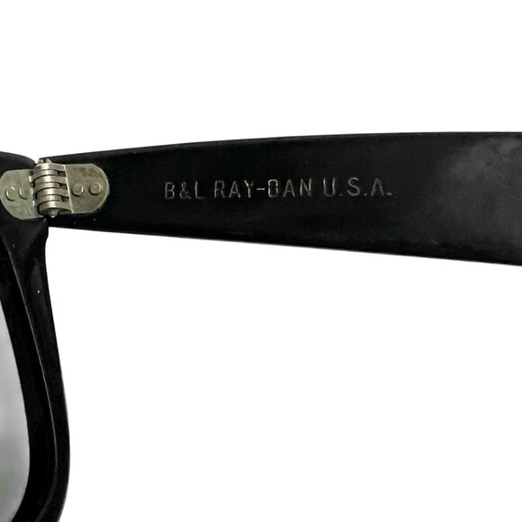 Vtg B&L Ray-Ban Wayfarer 5022 Black G-15 Glass Lenses USA Made Sunglasses - Picture 9 of 14